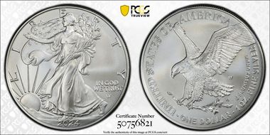 2024-W $1 Burnished Silver Eagle SP70
