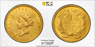 1854 G$1 Type 2 AU55