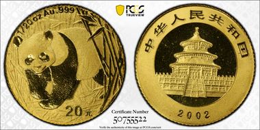 2002 20 Yn Panda Gold MS69