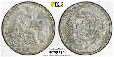 1924 Sol KM-218.1 Small Letters MS62