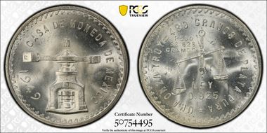 1949-Mo Onza KM-M49a  Ag MS64
