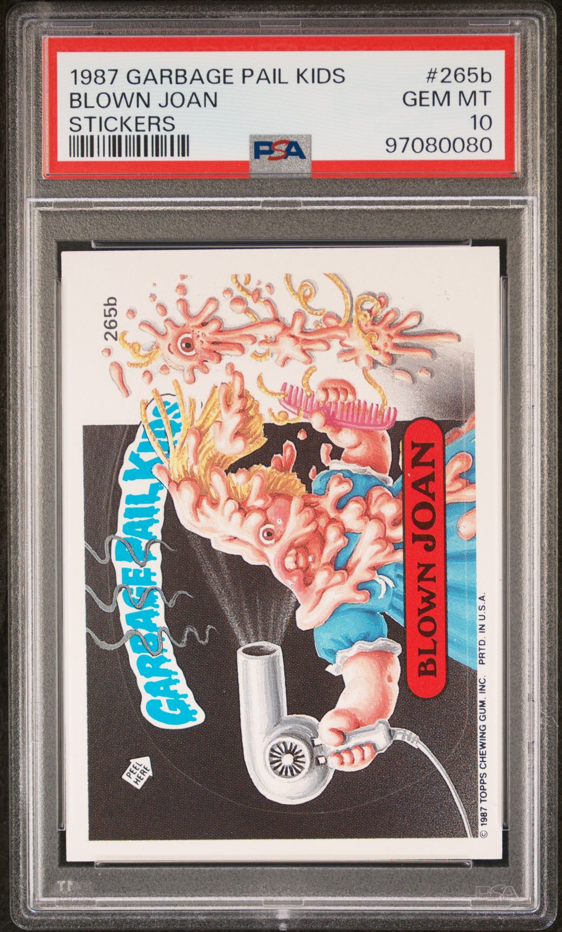 1987 Topps GARBAGE PAIL KIDS STICKERS #265B Blown Joan front