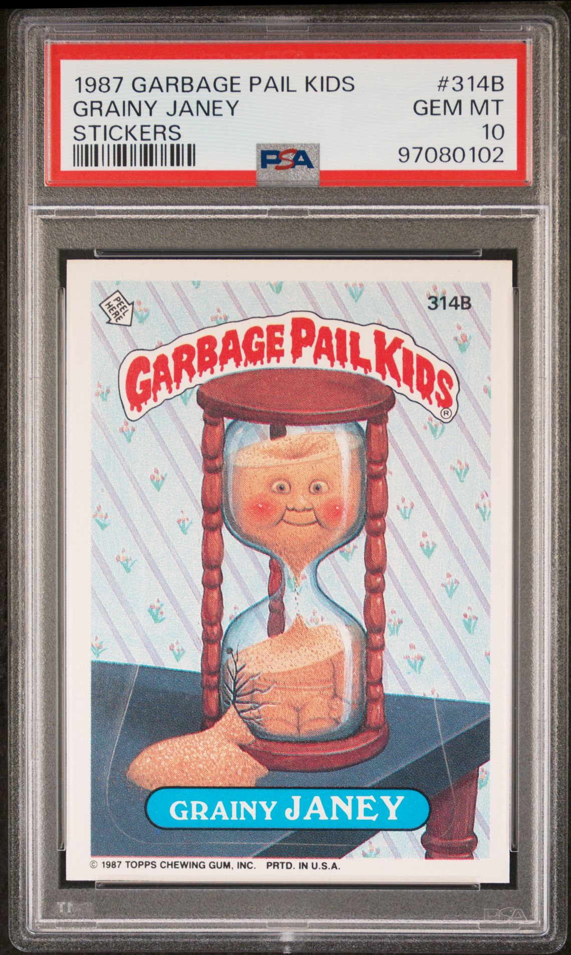 1987 Garbage Pail Kids GARBAGE PAIL KIDS STICKERS #314B Grainy Janey front