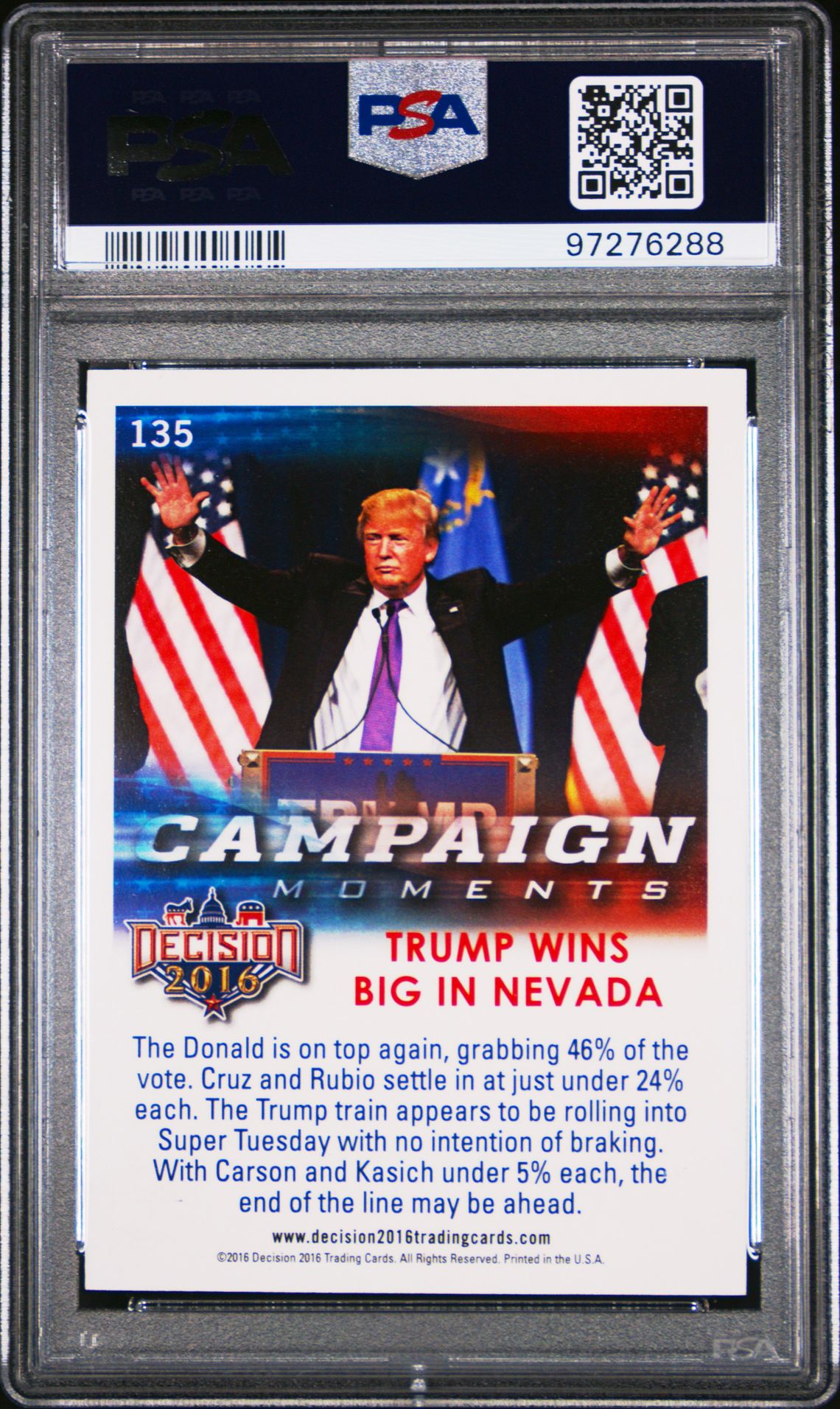 2016 Decision 2016 Donald Trump #135 Nm-Mt 8 back