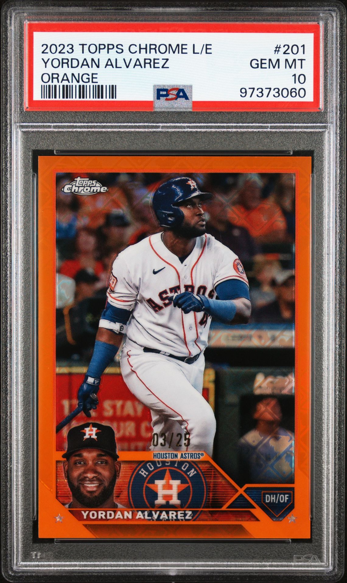 2023 Topps TOPPS CHROME LOGOFRACTOR EDITION ORANGE REFRACTOR #201 Yordan Alvarez front
