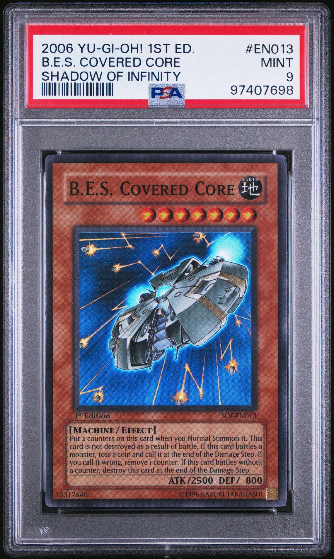2006 Yu-Gi-Oh! YU-GI-OH! SOI-SHADOW OF INFINITY #EN013 B.E.S. Covered Core front