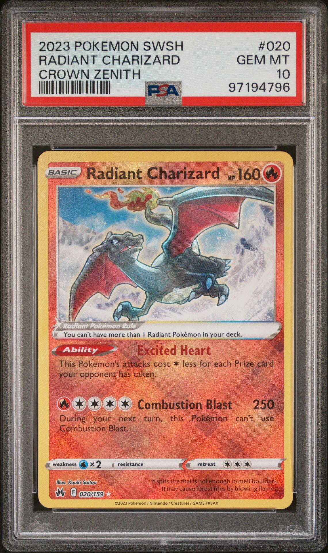 2023 Pokemon POKEMON SWORD AND SHIELD CROWN ZENITH #020 Radiant Charizard front
