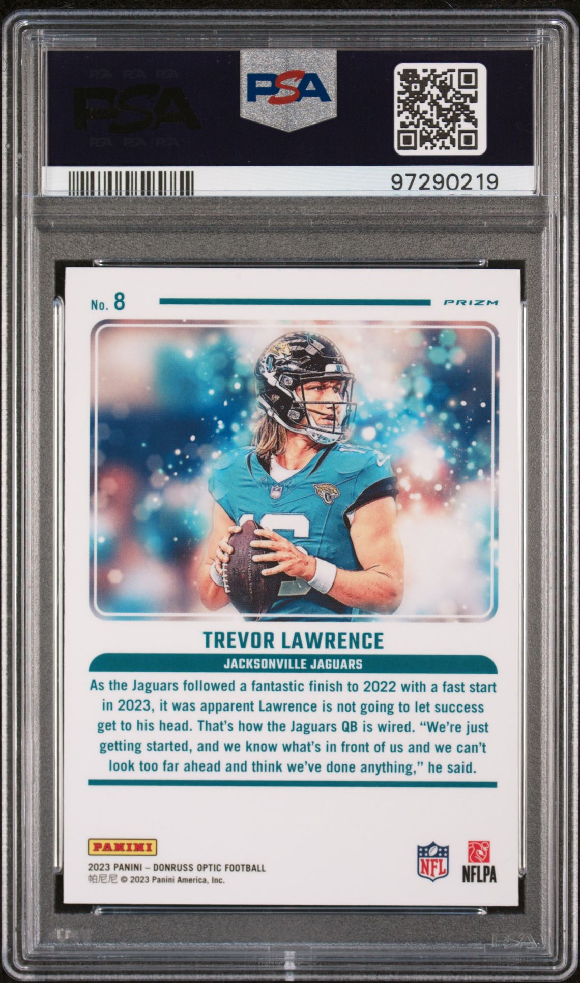 2023 Panini Donruss Optic Mythical Trevor Lawrence #8 Mint 9 back