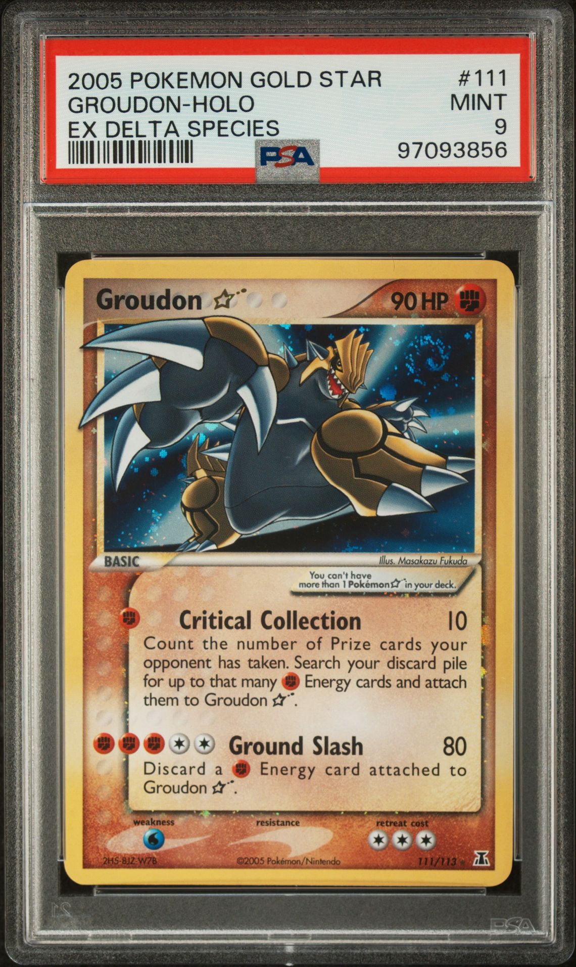 2005 Pokemon POKEMON EX DELTA SPECIES #111 Groudon-Holo front