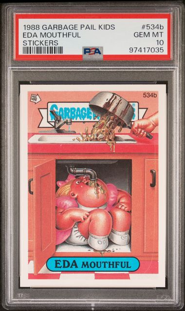 1988 Topps GARBAGE PAIL KIDS STICKERS CHECKLIST #534B Eda Mouthful front