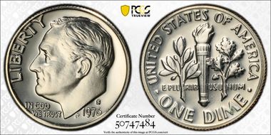 1976-S 10C PR69