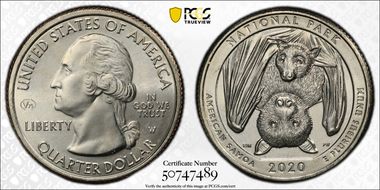 2020-W 25C American Samoa NP V75 MS66