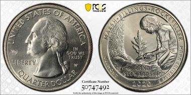 2020-W 25C Marsh-Billings-Rockefeller NP V75 MS64