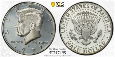 1997-S 50C Silver PR69DCAM