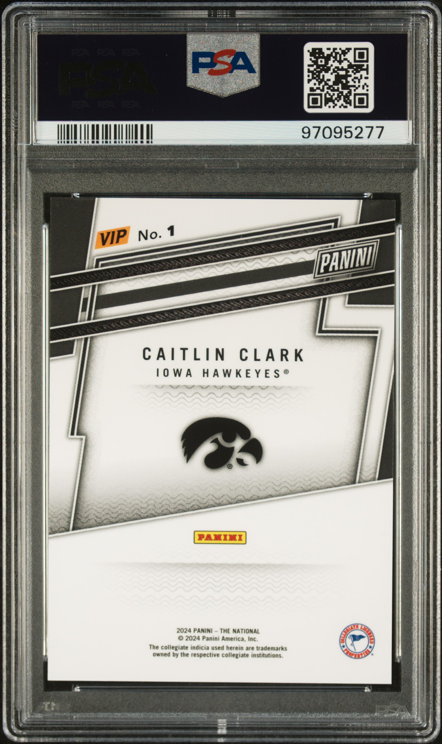 2024 Panini National Sports Collectors Convention Vip Gold Caitlin Clark #1 Mint 9 back