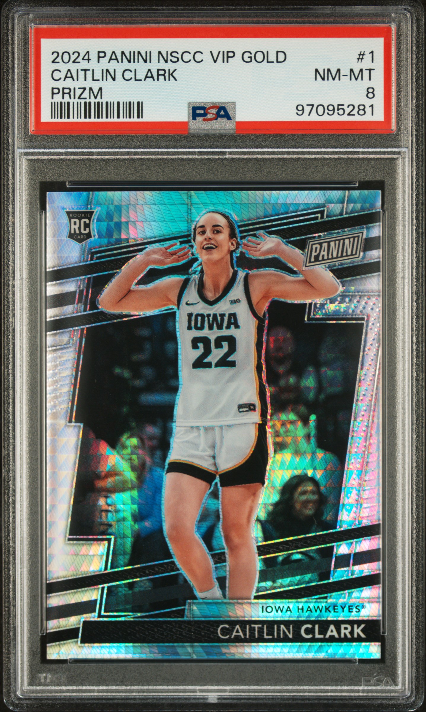 2024 Panini National Sports Collectors Convention Vip Gold Caitlin Clark #1 (Prizm) Nm-Mt 8 front