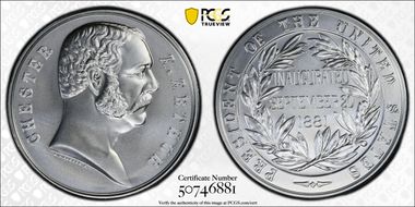 (2024-S) Medal Chester A. Arthur Silver Matte Finish MS70