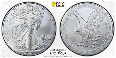 2024-W $1 Burnished Silver Eagle SP70