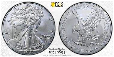 2024-W $1 Burnished Silver Eagle SP70