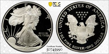 1995-P $1 Silver Eagle PR69DCAM