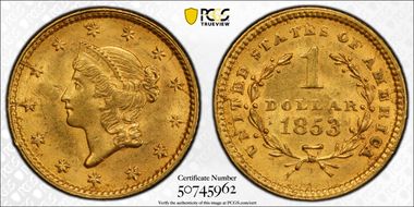 1853 G$1 MS63