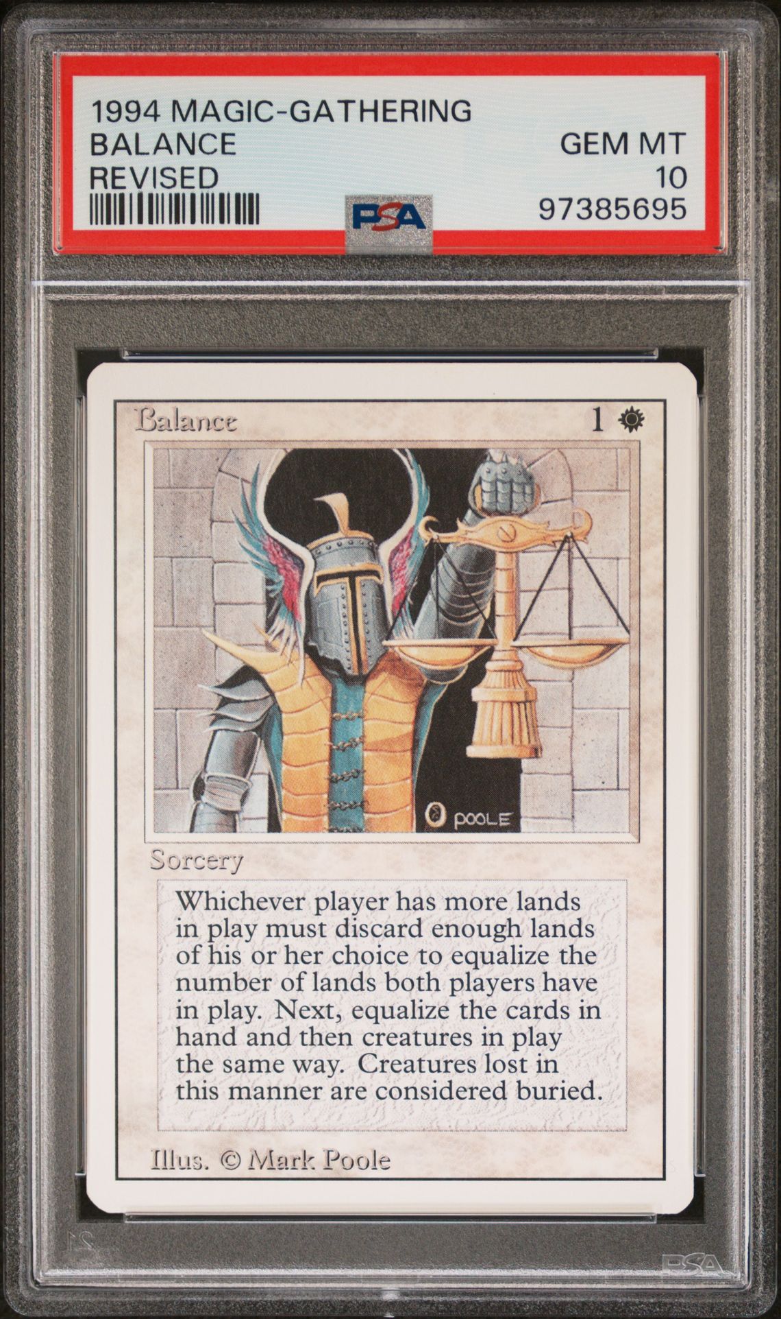 1994 MTG MAGIC THE GATHERING REVISED EDITION Balance front