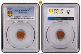 1937 1/2C MS64RB
