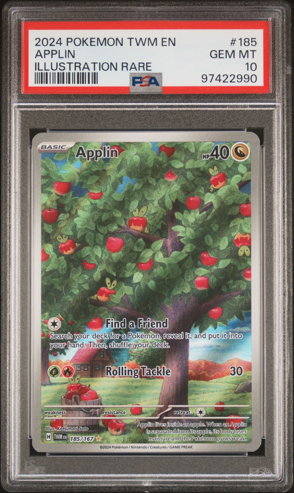 2024 Pokemon POKEMON TWM EN-TWILIGHT MASQUERADE ILLUSTRATION RARE #185 Applin front
