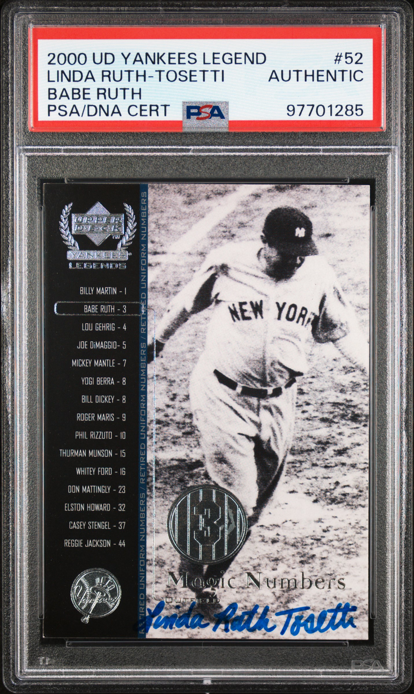 2000 Upper Deck Yankees Legends Babe Ruth #52 (Babe Ruth) front