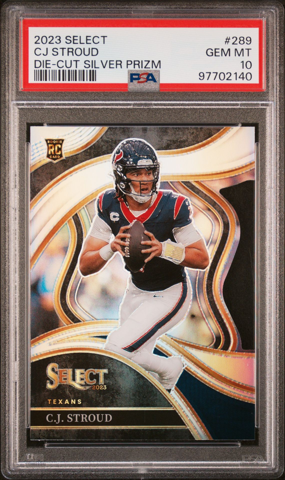 2023 Panini Select Cj Stroud #289 (Die-Cut Silver Prizm) Gem Mt 10 front