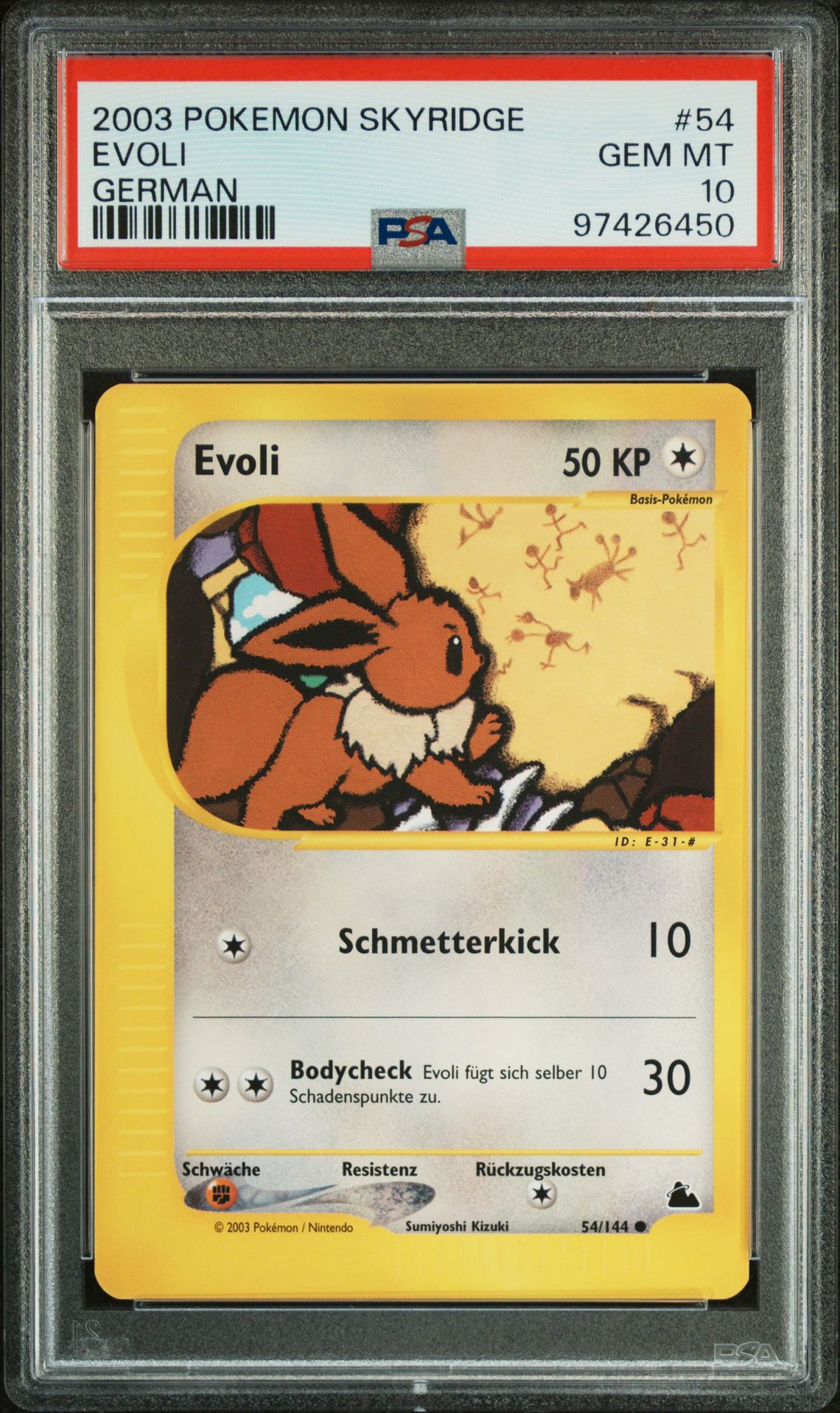 2003 Pokemon POKEMON SKYRIDGE GERMAN #54 Evoli front