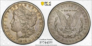 1879-S $1 VAM 77, Rev. of 1878 VF35