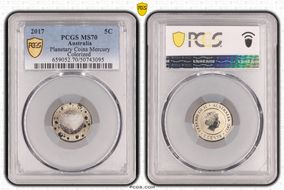 2017 5C Planetary Coins Mercury Colorized MS70