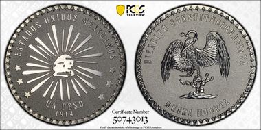 "1914" (2022) Medal Muera Huerta Peso Tribute Ag Reverse PR PR69