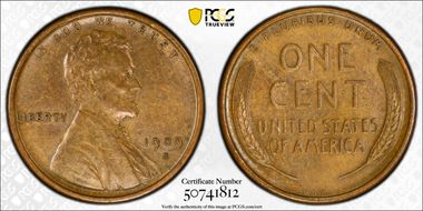 1909-S VDB 1C AU58BN