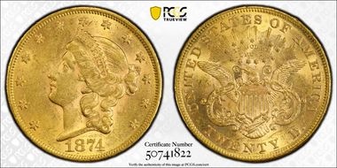 1874 $20 MS61