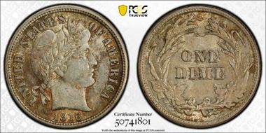 1916 10C Barber MS63