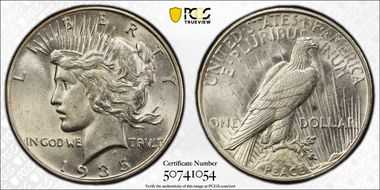 1935-S $1 AU58