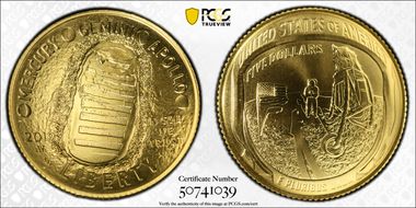 2019-W $5 Apollo 11 50th Anniversary MS70