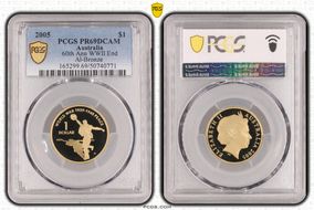 2005 $1 End of WWII - Dancing Man Al-Bronze PR69DCAM