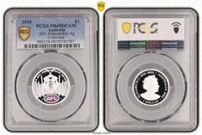 2024 $1 AFL Premiership Ag Colorized PR69DCAM