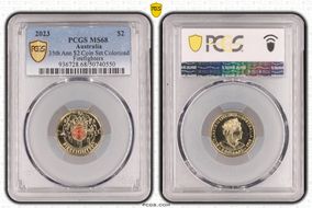 2023 $2 35th Ann $2 Coin Set Colorized Firefighters MS68