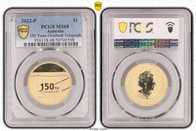 2022-P $1 150 Years Overland Telegraph MS68