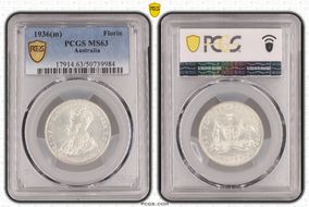 1936(m) Florin KM-27  Ag MS63