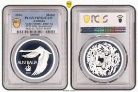 2024 Medal Swan "Pattern Dollar" Ag ACR 60th Anniversary PR70DCAM