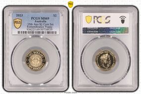 2023 $2 35th Ann $2 Coin Set Remembrance Poppy MS69