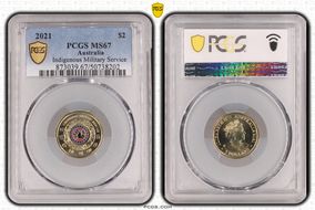 2021 $2 Indigenous Military Service Colorized MS67