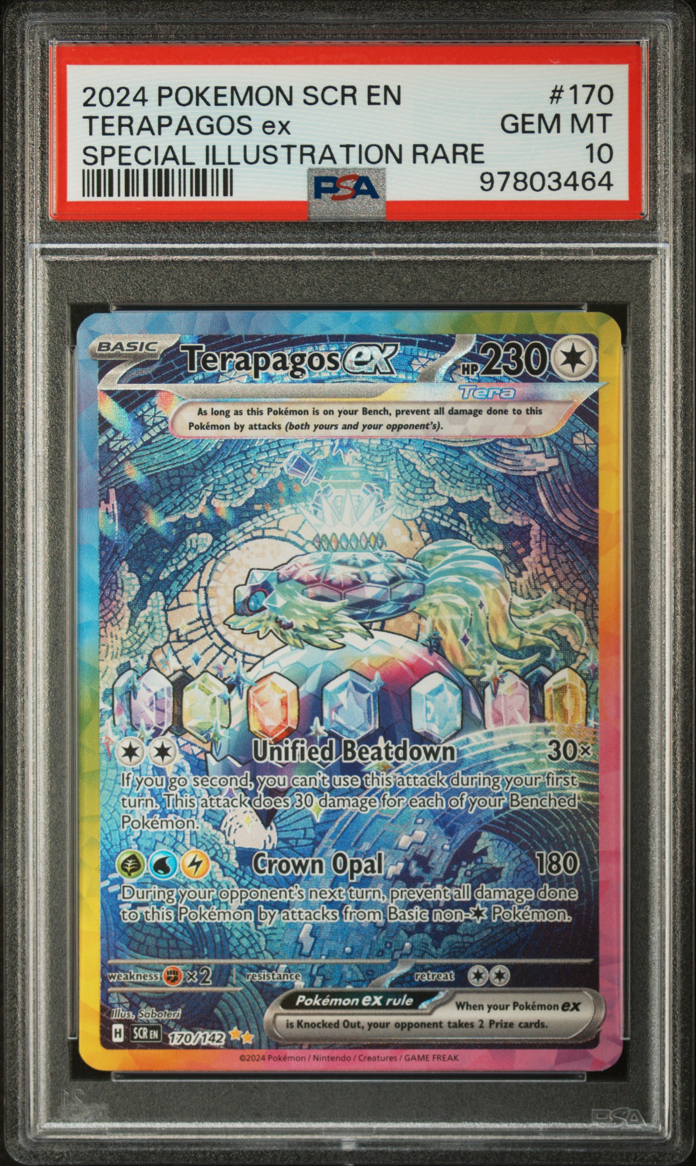 2024 #170 Terapagos EX PSA 10 Scr EN-Stellar Crown