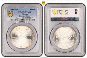 1985-Mo Onza Libertad Ag MS68