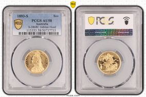 1893-S Sov S-3868C Jubilee Head AU58